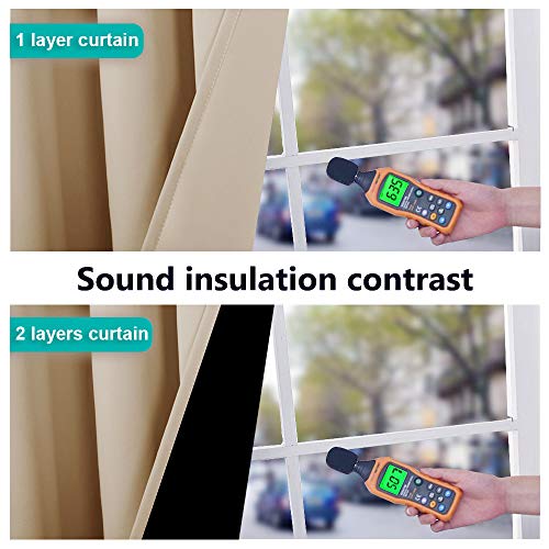 NICETOWN Full Blackout Curtain Panels - Biscotti Beige - Image 5