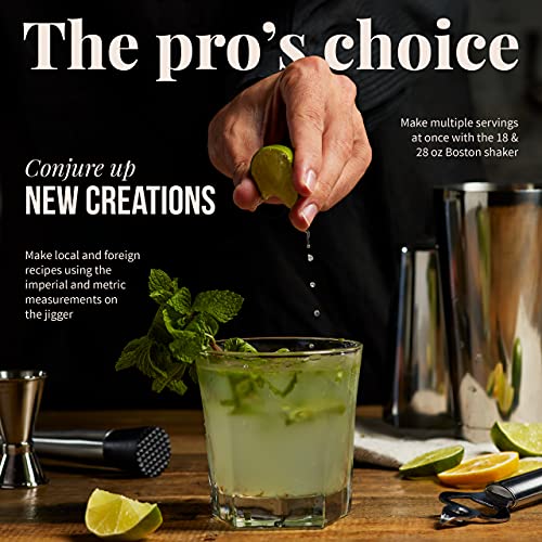 Mixology & Craft 13-Pc Bartender Kit + Recipe Cards - Image 4