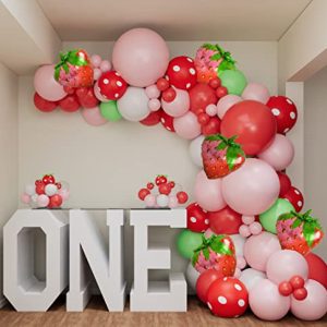 Pink Strawberry Balloon Arch Kit – 1st Birthday & Baby Shower
