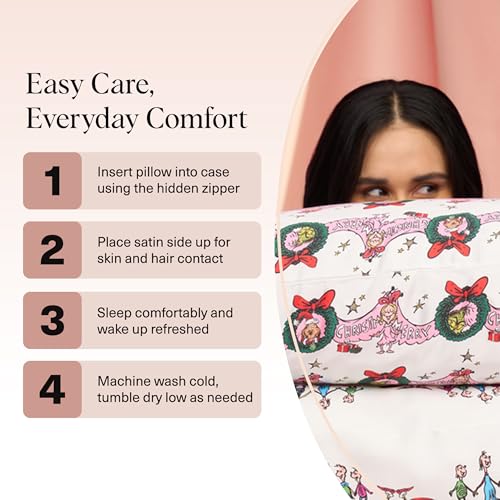 Grinch x Kitsch Satin Pillowcase - Hair & Skin Benefits - Image 7