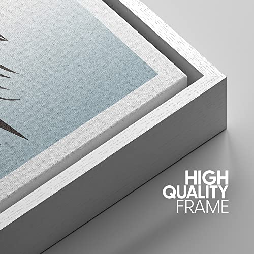 Framed Duotone Tropical Palm Leaf Canvas Wall Art 16x24 - Image 4