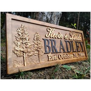 Personalized Rustic Wood Sign – Custom Last Name Art Decor