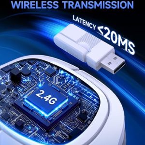 GMRPwnage Wireless Gaming Headset PS5, PC, Switch White