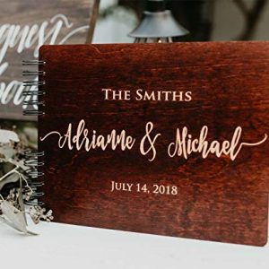 Rustic Wooden Guest Book – 11×8.5, Custom Engraved