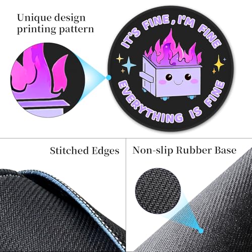 Funny "This is Fine" Dumpster Fire Mouse Pad - Cute Office Decor - Image 5