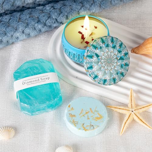 Relaxing Blue Gift Box with Blanket for Women - Image 5