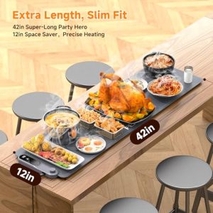 FEPPO Extra-Long Food Warming Mat – 42″x12″ Buffet Warmer