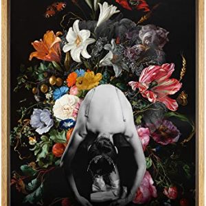 Framed Ballet Dancer & Flower Garden Canvas Art 24×36