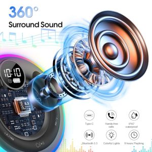 IPX7 Waterproof Shower Speaker with Digital Display
