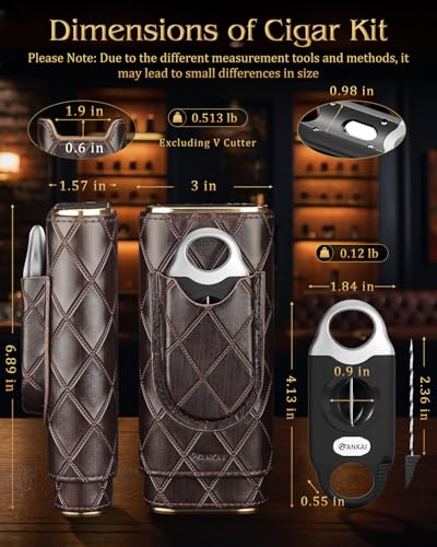 FANKAI Travel Cigar Case & V-Cutter Kit - Cedar Lined - Image 3