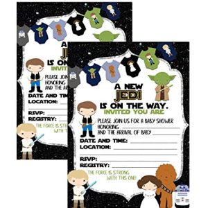 Galaxy Far Far Away Baby Shower Invitations (12-Set)
