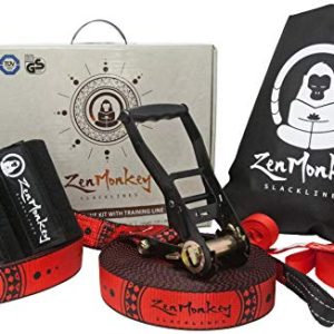 ZenMonkey Slackline Kit – 60ft with Training Line