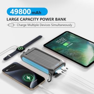 49800mAh Solar Power Bank: Fast Charging & Waterproof