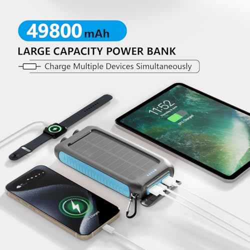 49800mAh Solar Power Bank: Fast Charging & Waterproof - Image 2