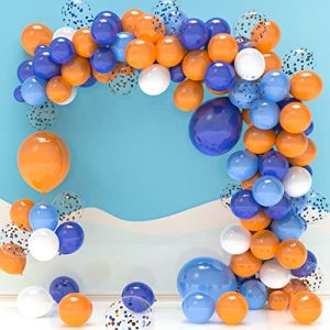 Blue & Orange Balloon Arch Kit – 127 Pcs Party Decor
