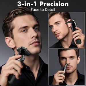 Flynth 3-in-1 Electric Razor for Men – Wet/Dry Cordless