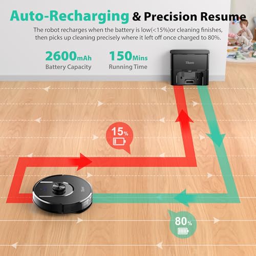 Tikom L8000 Plus Robot Vacuum & Mop - Self-Empty, 6000Pa - Image 9