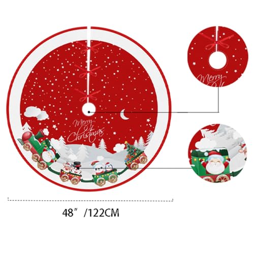 48-Inch Christmas Tree Skirt with Train & Snowflakes - Image 3