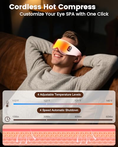 Pink Cordless Heated Eye Mask: Dry Eye & Sleep Relief - Image 2