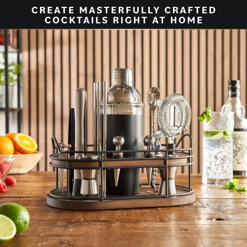 Home Hero 22-Pc Bartender Kit with Wooden Stand - Image 3