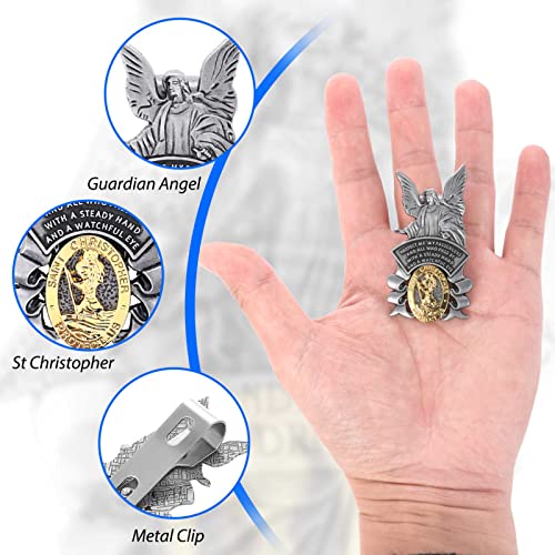 St Christopher Car Visor Clip Medal - Driving Safety Gift (2-Piece) - Image 3