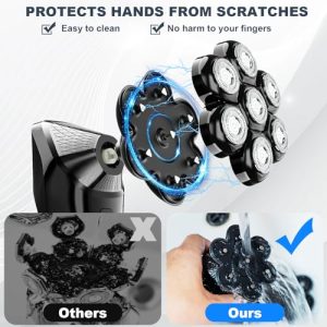 Hexus Detachable Head Shaver for Bald Men – Wet/Dry & LED