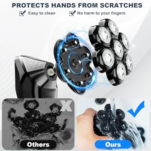 Hexus Detachable Head Shaver for Bald Men - Wet/Dry & LED - Image 2