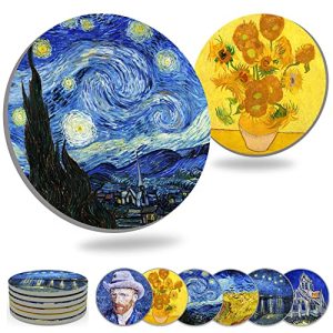 Van Gogh Ceramic Art Coasters Set – Housewarming Gift