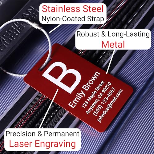 Single Personalized Metal Initial Luggage Tag - Image 3