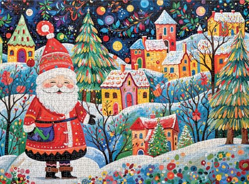 Santa's Yuletide Village 1000-Piece Christmas Puzzle - Image 4