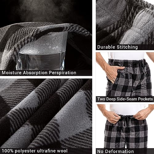 Men's Plaid Fleece Pajama Pants - Warm Lounge PJs - Image 3