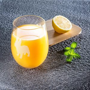 French Bulldog Stemless Wine Glasses – Set of 2 Dog Lover Gift