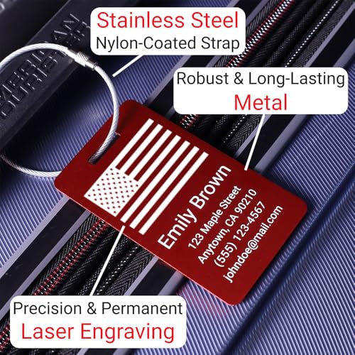 Custom Aluminum Luggage Tags - Durable Pack of 4 - Image 3