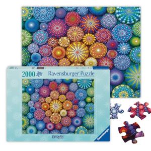 Radiating Rainbow Mandalas 2000-Piece Adult Puzzle