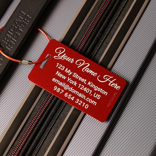 Personalized Heavy-Duty Metal Luggage Tags - Pack of 4 - Image 7