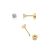 Tiny 3mm CZ Gold Plated Flat Back Stud Earrings