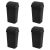 Sterilite 13 Gal Swing Top Wastebasket (4-Pack) Black