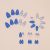 Blue Flowers Press-on Nails – Medium Almond False Nails