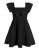 Girls’ Black Square Neck Ruffle Dress: Summer Beach Teens