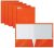 Better Office 25 Orange Laminated 2-Pocket Folders