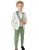 Boys Jacquard Sage Green Slim Fit Tuxedo Suit Set – 3 Piece