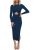Prussian Blue Twist Front Midi Dress for Date Nights