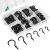 EIENHOSHI 105 Pcs Black Screw Hooks – 6 Sizes