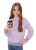 Girls Cozy Cable Knit Sherpa Sweatshirt – Winter Purple
