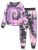Topgal Girls’ Tie-Dye Set: Crop Top & Joggers (Purple/Black)