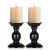 Black Pillar Candle Holders Set