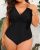 Aqua Eve Women’s Plus Size V-Neck One Piece Swimsuit