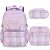 Girls Purple Grid School Backpack Set – Bookbag & Lunch Box