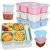 QUMMFA 4-Pack 4-Compartment Kids Bento Box Set
