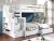 White Twin Over Full Stairway Bunk Bed w/ 6 Drawers